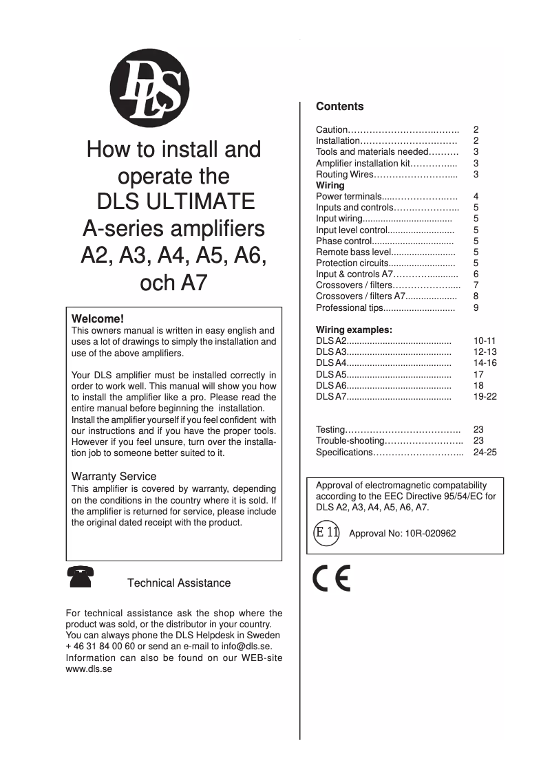 Page n°1 - Manuel utilisateur DLS A3 Ultimate