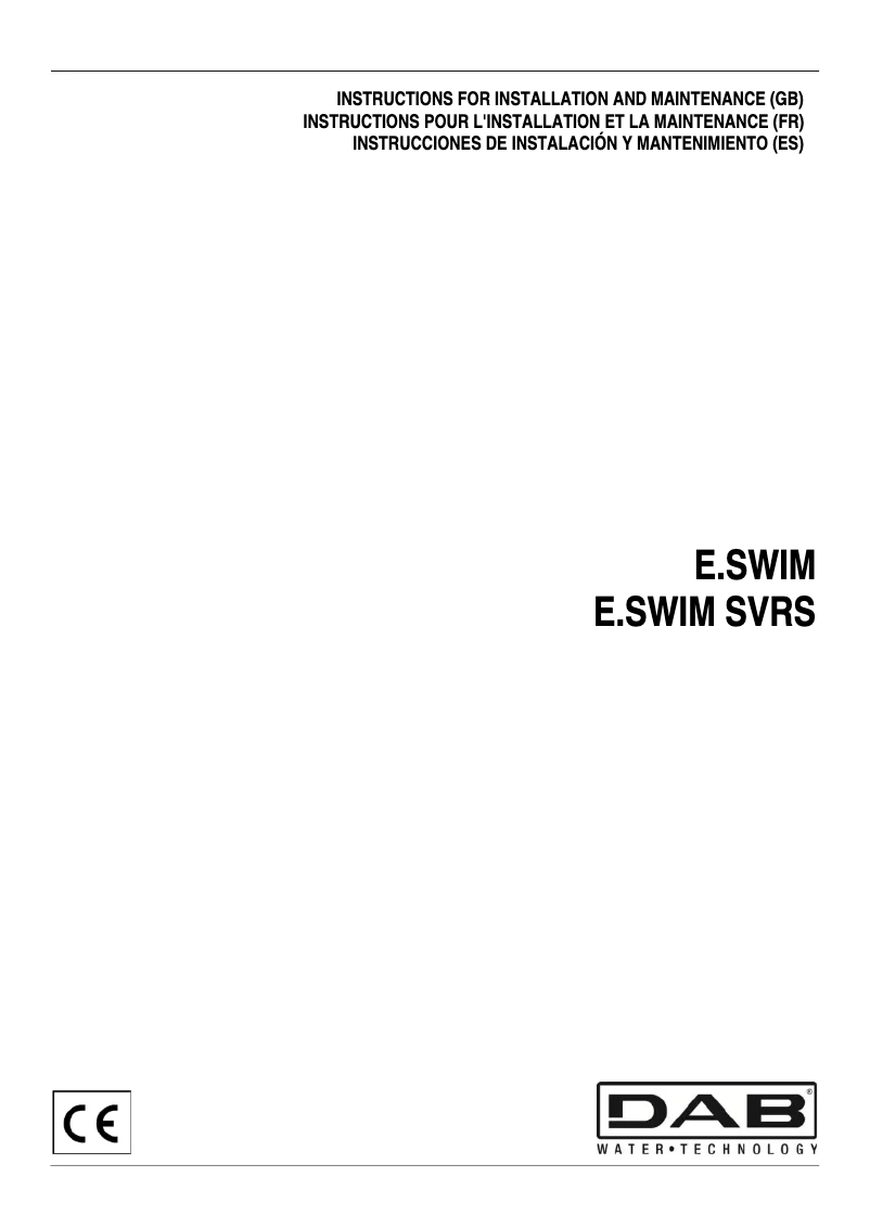 Page 1 de la notice Manuel utilisateur DAB ESwim