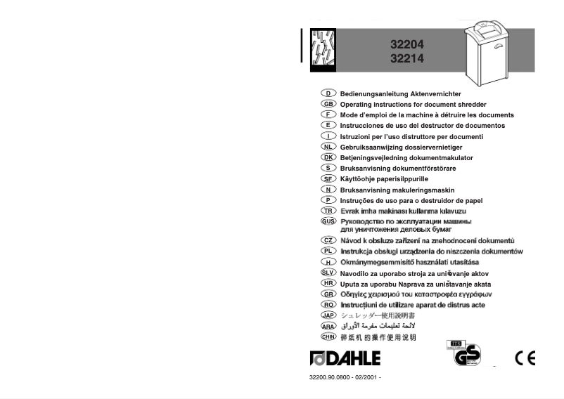 Page 1 de la notice Manuel utilisateur Dahle 32204