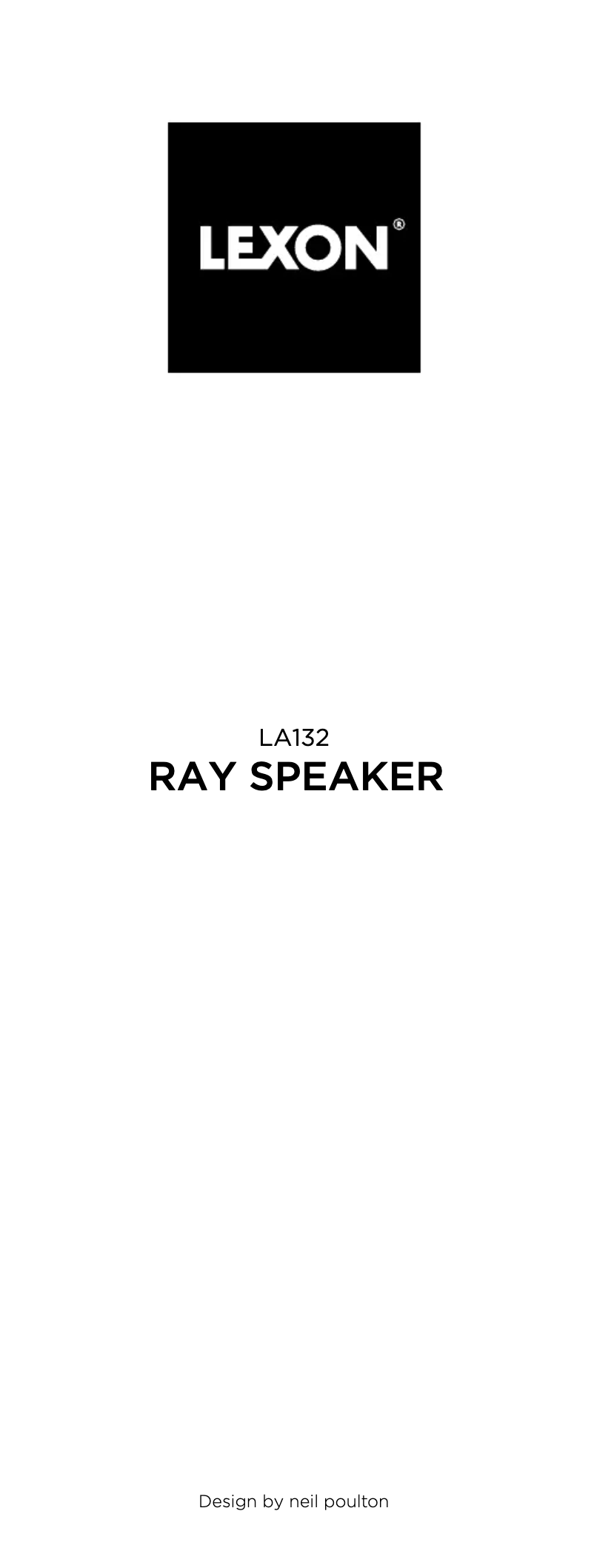 Page 1 de la notice Manuel utilisateur Lexon Ray Speaker