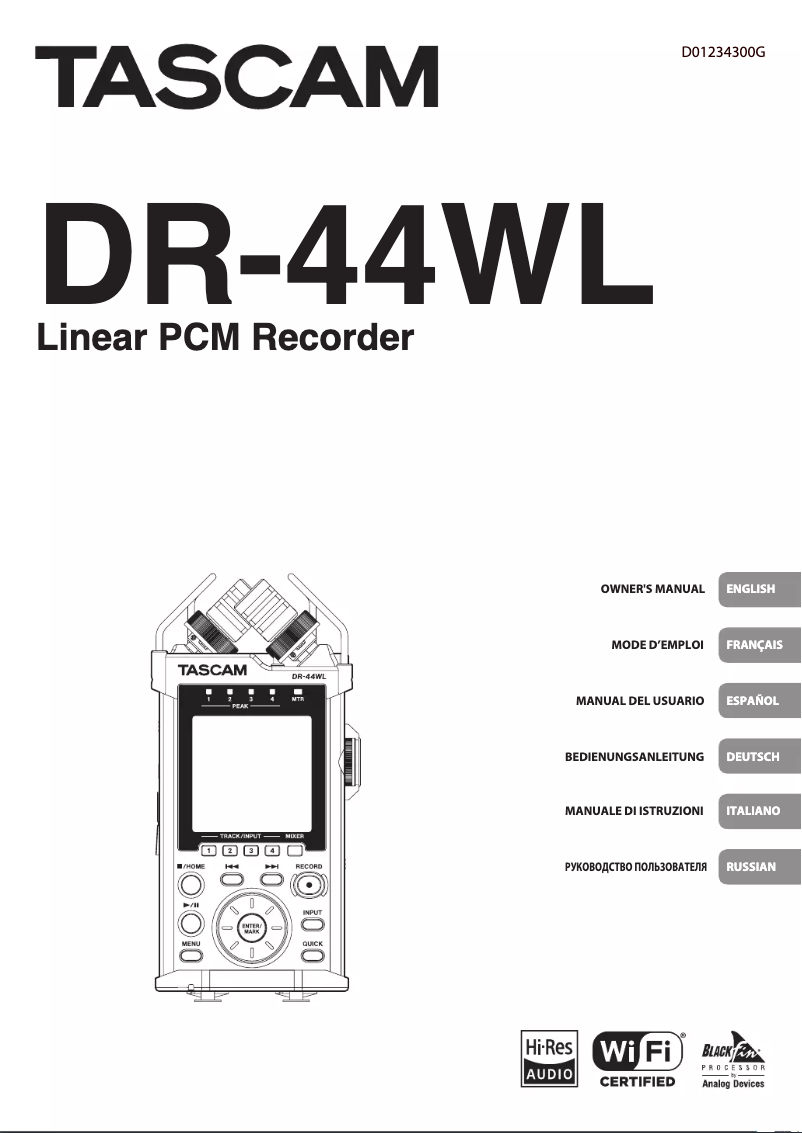 Image de la première page du manuel de l'appareil DR-44WL