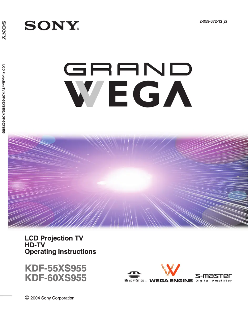 Image de la première page du manuel de l'appareil KDF-55XS955