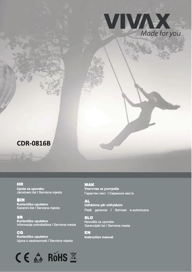 Page 1 de la notice Manuel utilisateur Vivax CDR-0816B