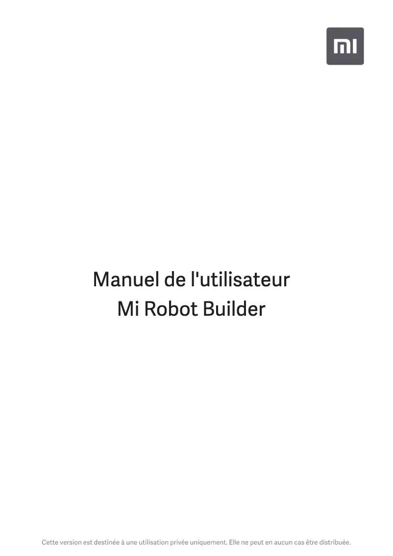 Image de la première page du manuel de l'appareil Mi Robot Builder