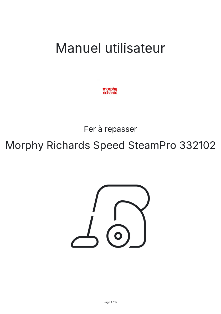 Image de la première page du manuel de l'appareil Speed SteamPro 332102