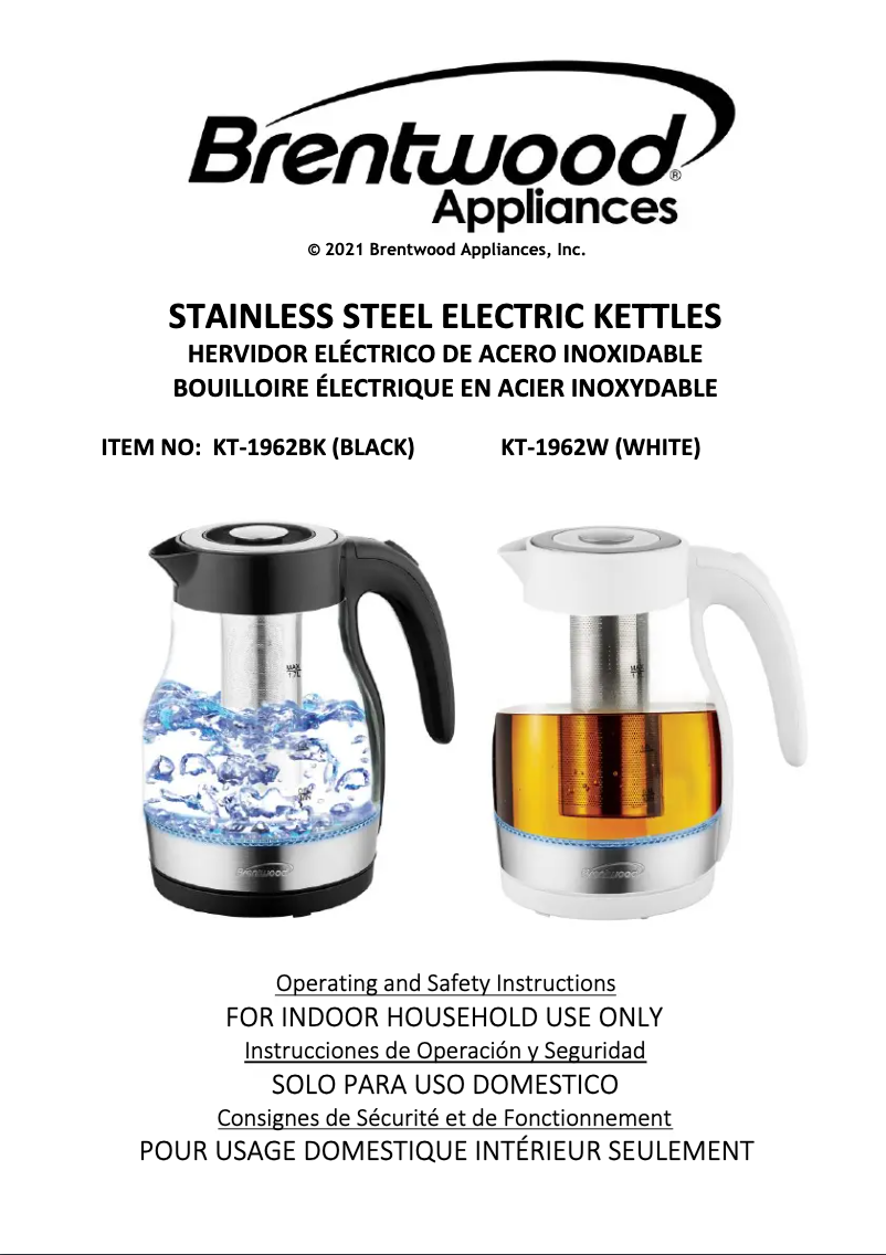 Page n°1 - Manuel utilisateur Brentwood KT-1962BK