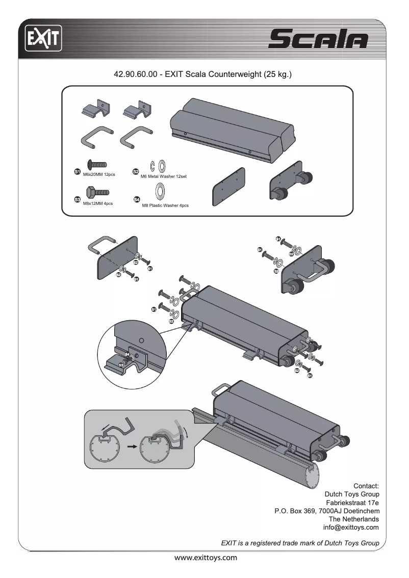 Page 1 de la notice Manuel utilisateur EXIT Scala Counterweight