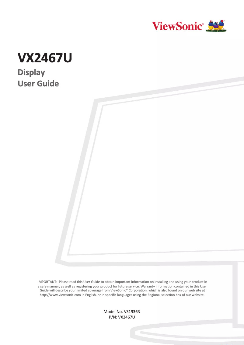 Page n°1 - Manuel utilisateur Viewsonic VX2467U