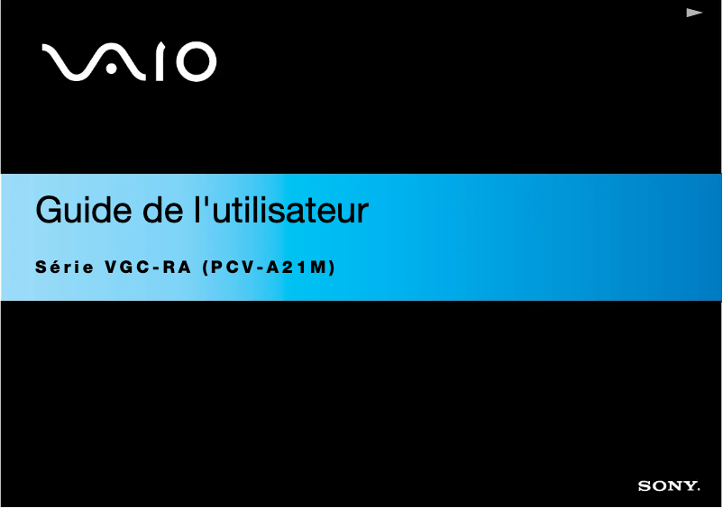 Imagen de la primera página del manual del dispositivo Vaio VGC-RA304