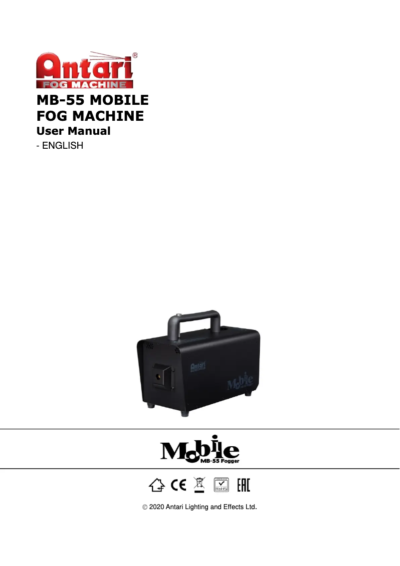Page 1 de la notice Manuel utilisateur Antari MB-55