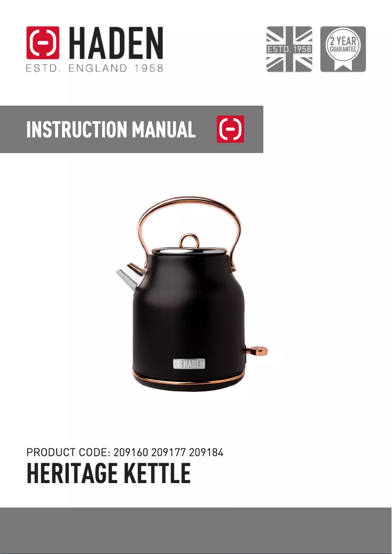 Page 1 of the manual User Manual Haden Heritage HAD206954