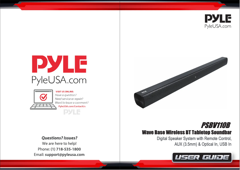 Page n°1 - Manuel utilisateur Pyle PSBV110B