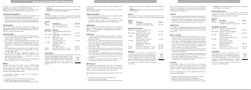 Page n°1 - Manuel utilisateur Beyerdynamic TG V96c