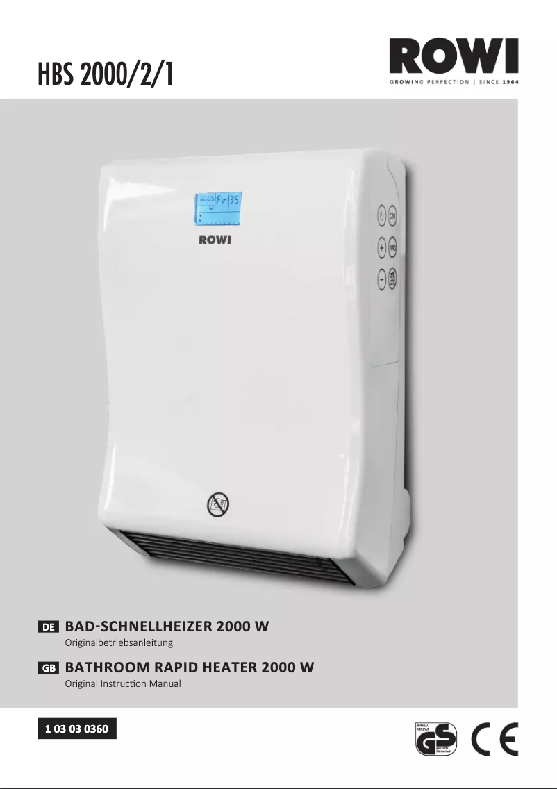 Page 1 de la notice Manuel utilisateur Rowi HBS 2000/2/1