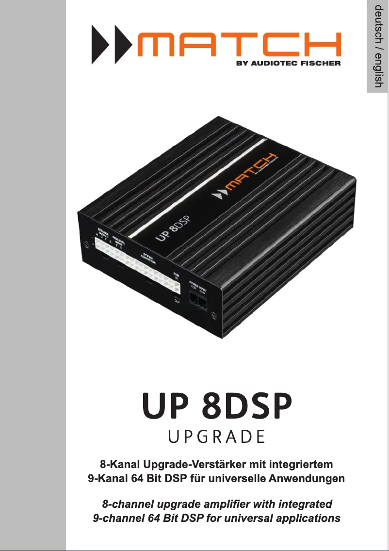 Page n°1 - Manuel utilisateur Audiotec Fischer Match UP 8DSP