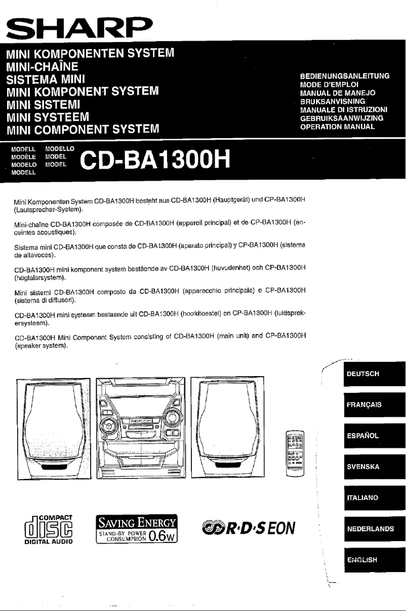 Image de la première page du manuel de l'appareil CD-BA1300