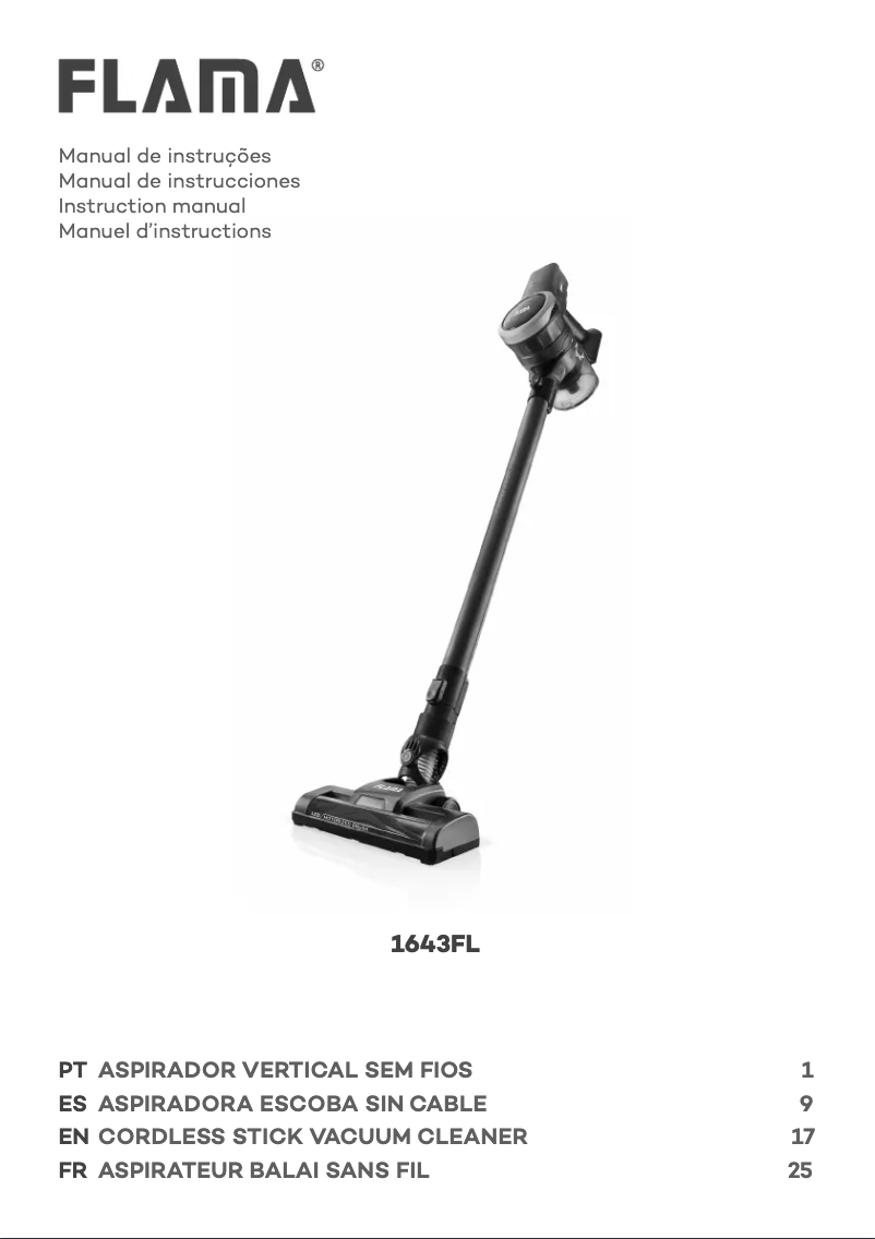 Page 1 de la notice Manuel utilisateur Flama 1643FL