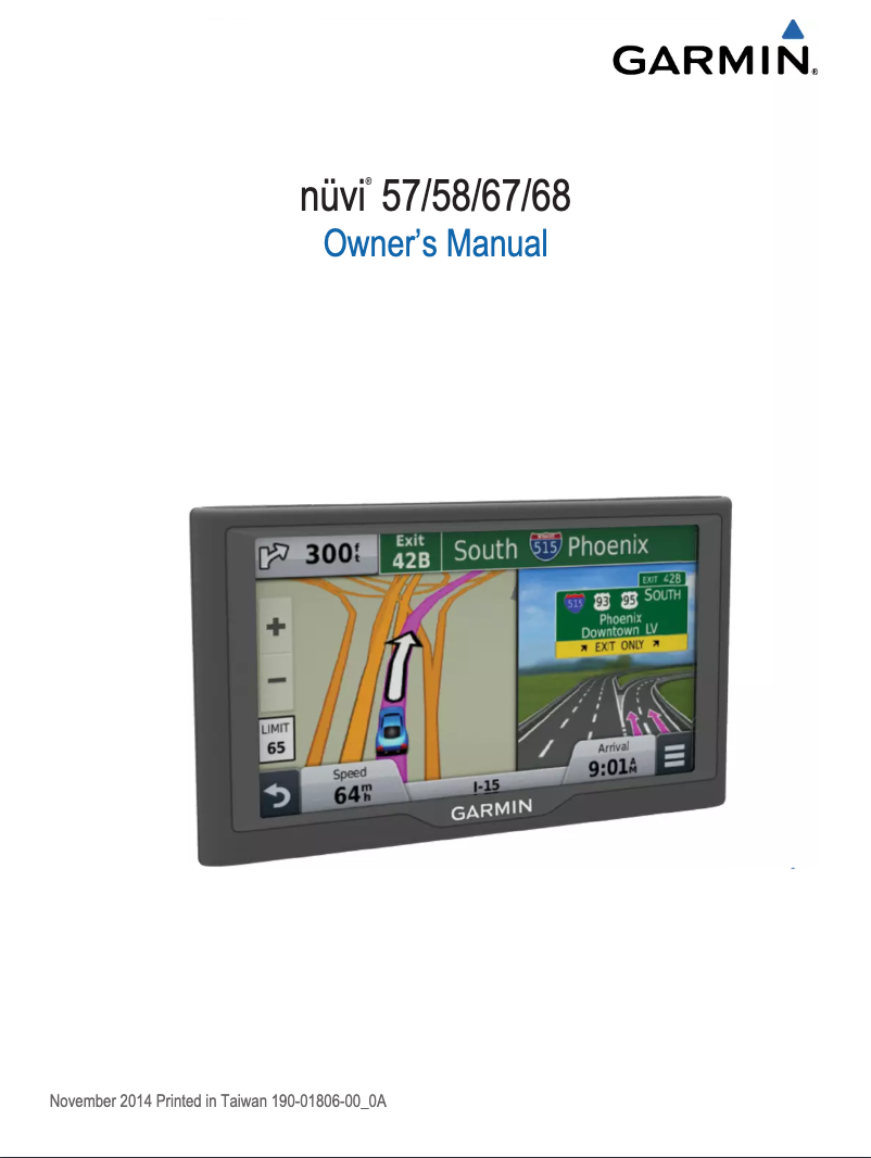 Page n°1 - Manuel utilisateur Garmin nüvi 57