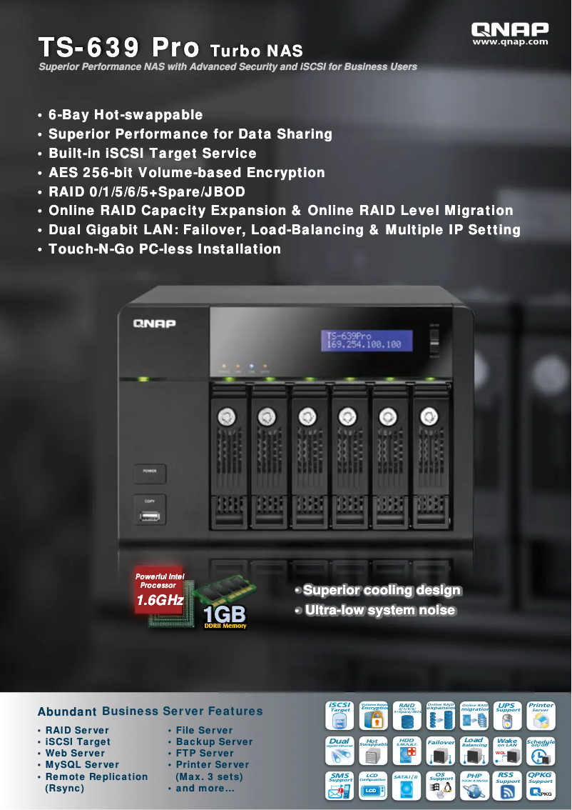 Page 1 de la notice Manuel utilisateur QNAP TS-639 Pro Turbo NAS
