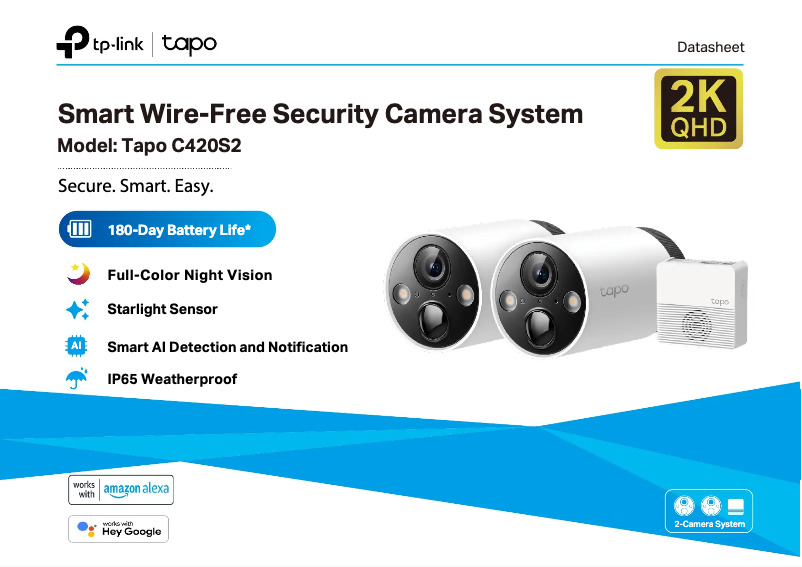 Page 1 de la notice Fiche technique TP-Link Tapo C420S2