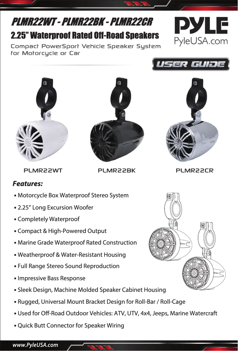 Page 1 de la notice Manuel utilisateur Pyle PLMR22CR