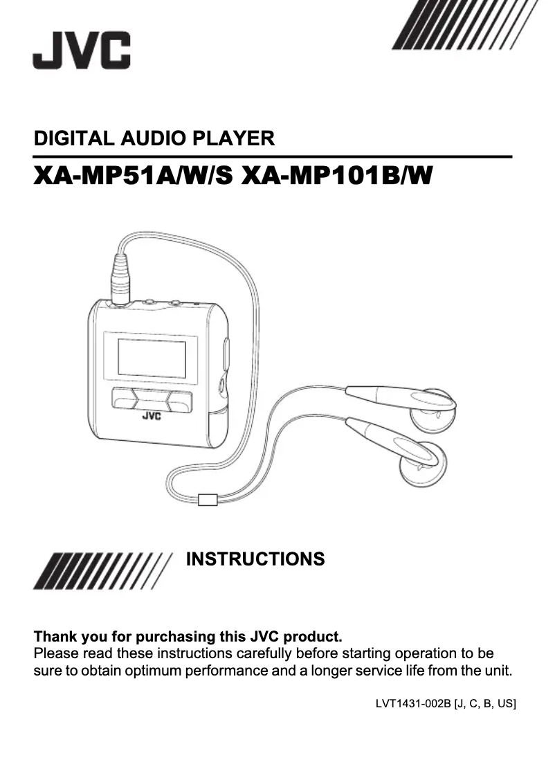 Image de la première page du manuel de l'appareil XA-MP101