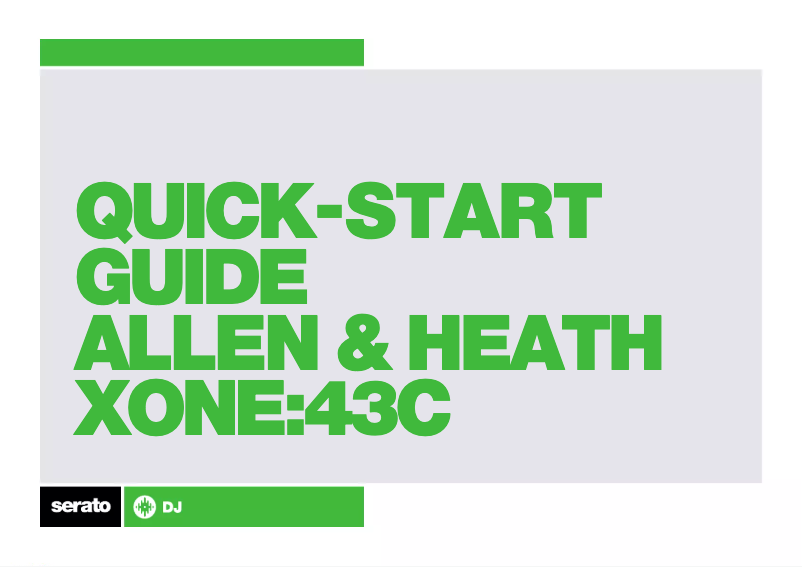 Page n°1 - Guide de démarrage rapide Allen & Heath Xone:43C