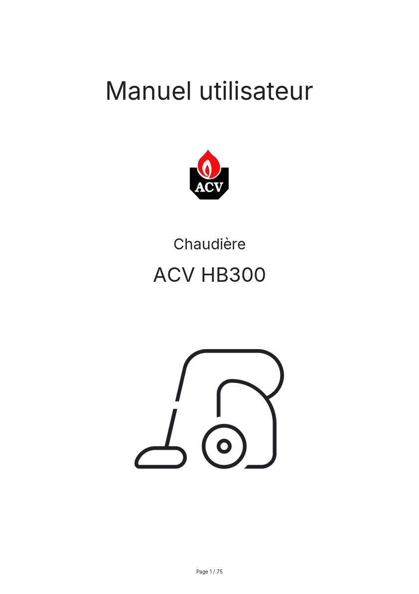 Page n°1 - Manuel utilisateur ACV HB300
