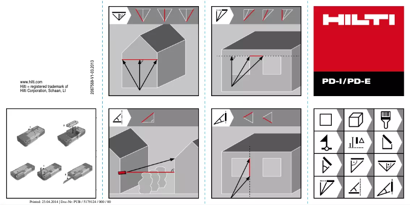 Page 1 de la notice Instructions / montage Hilti PD-E