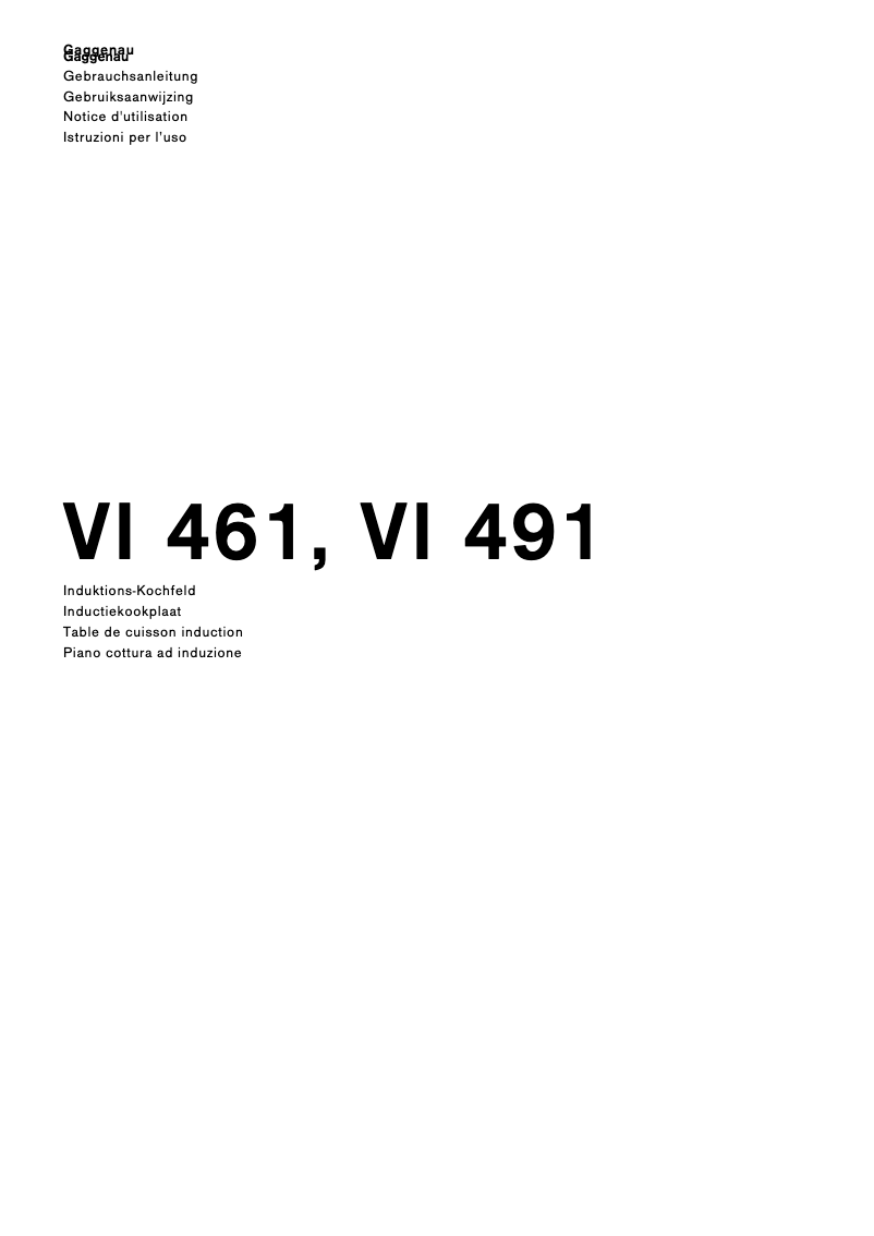 Page 1 de la notice Manuel utilisateur Gaggenau VI461110