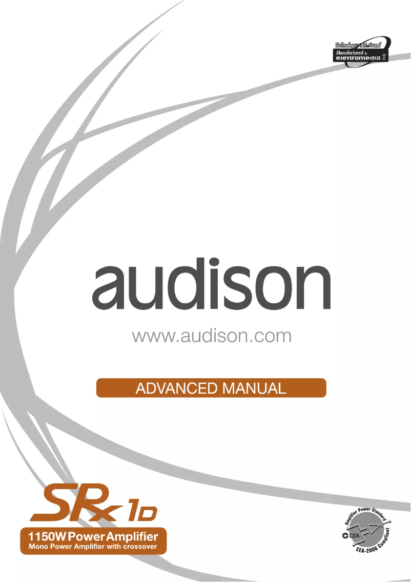 Page n°1 - Manuel utilisateur Audison SRX 1D