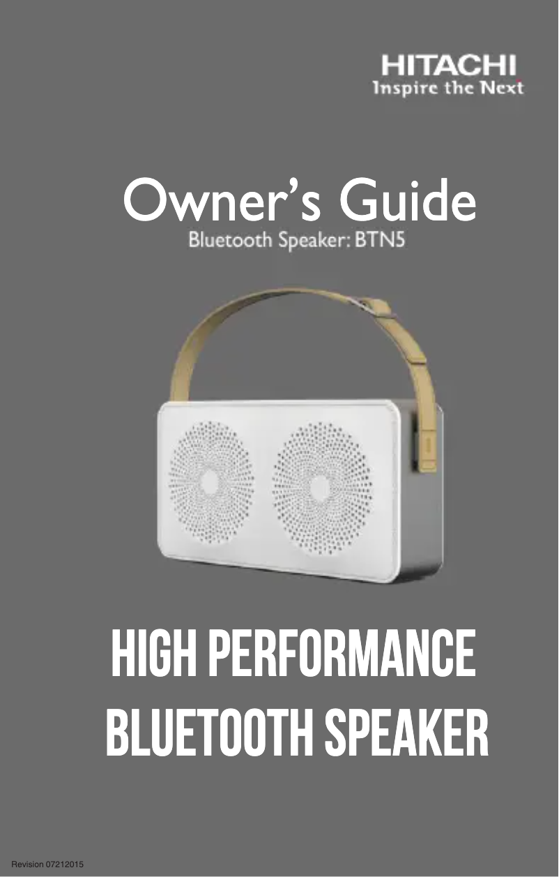 Page 1 de la notice Manuel utilisateur Hitachi BTN5