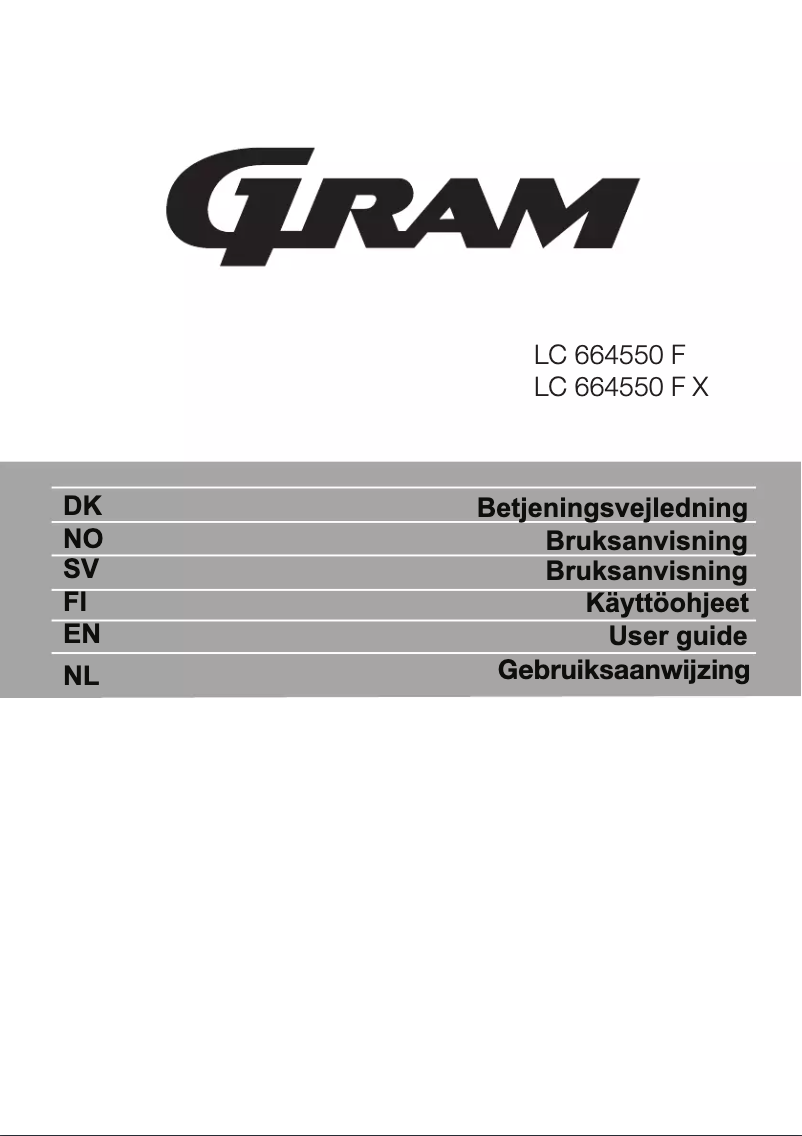 Page n°1 - Manuel utilisateur Gram LC 664550 F
