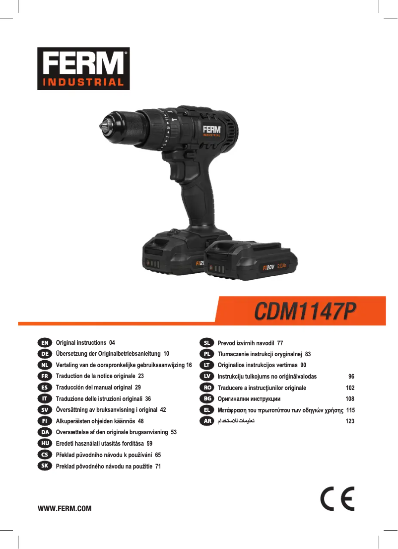 Página 1 del manual Manual de usuario Ferm CDM1147P