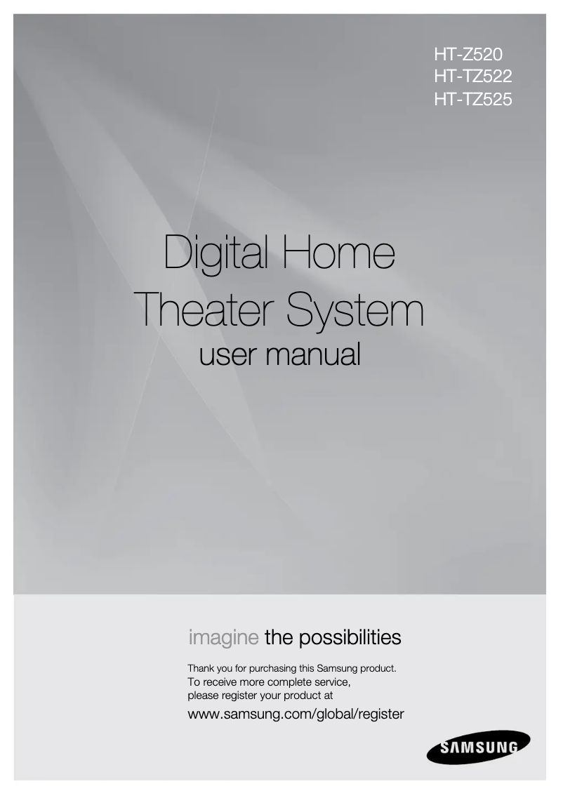 Page n°1 - Manuel utilisateur Samsung HT-TZ522T