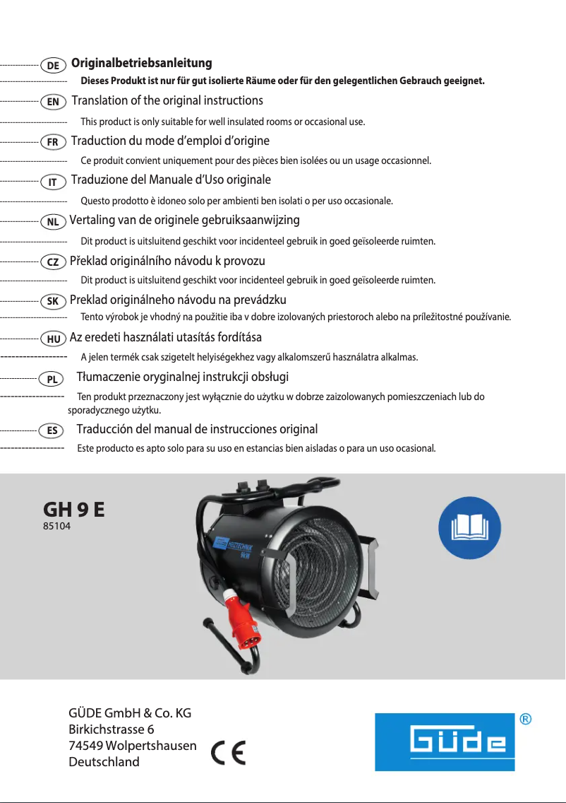 Página 1 del manual Manual de usuario Güde GH 9 E