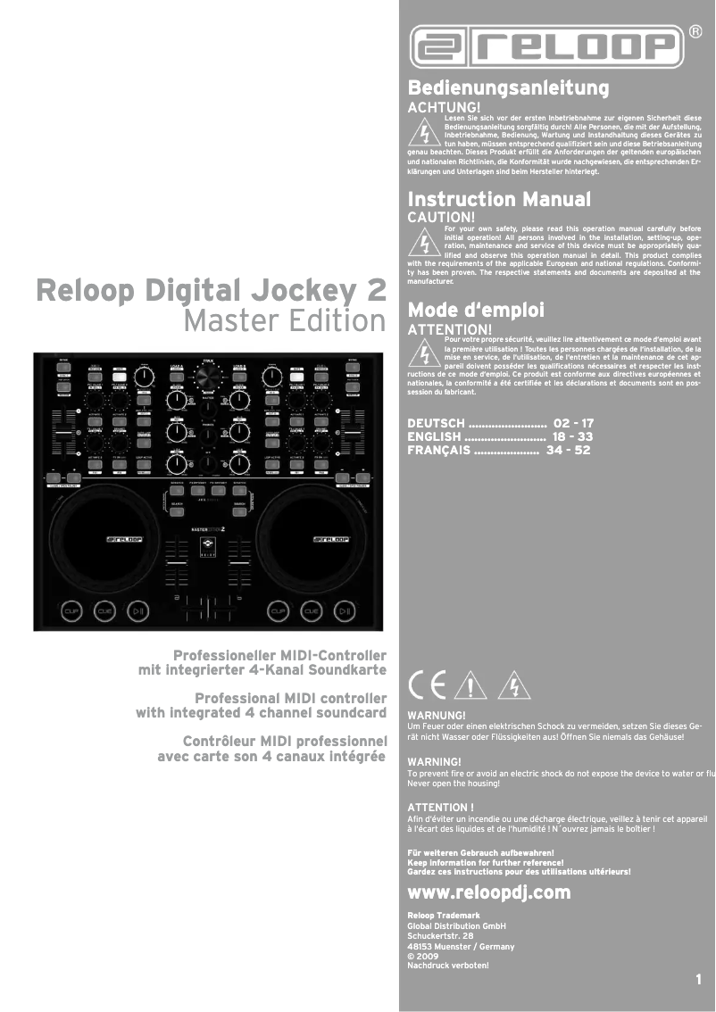Page n°1 - Manuel utilisateur Reloop Digital Jockey 2 Master Edition