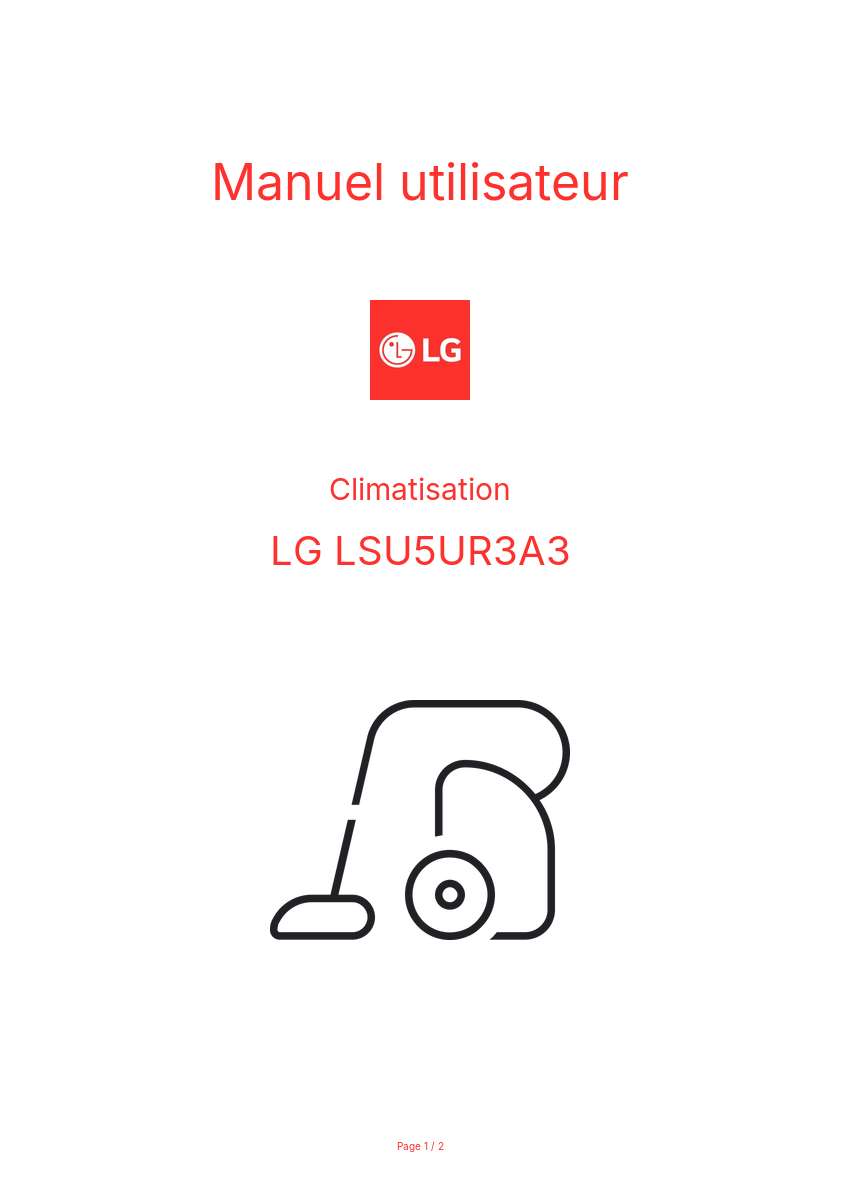 Page n°1 - Manuel utilisateur LG LSU5UR3A3