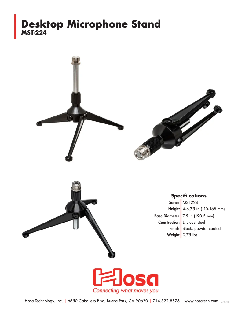Page 1 of the manual User Manual Hosa MST-224
