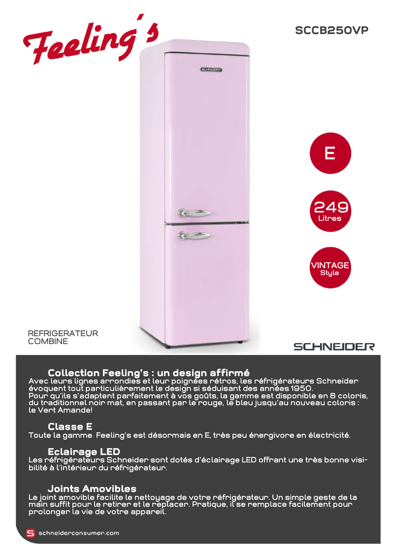 Page 1 de la notice Fiche technique Schneider SCCB250VP