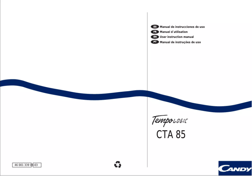 Page 1 de la notice Manuel utilisateur Candy LBCTA 85 AA
