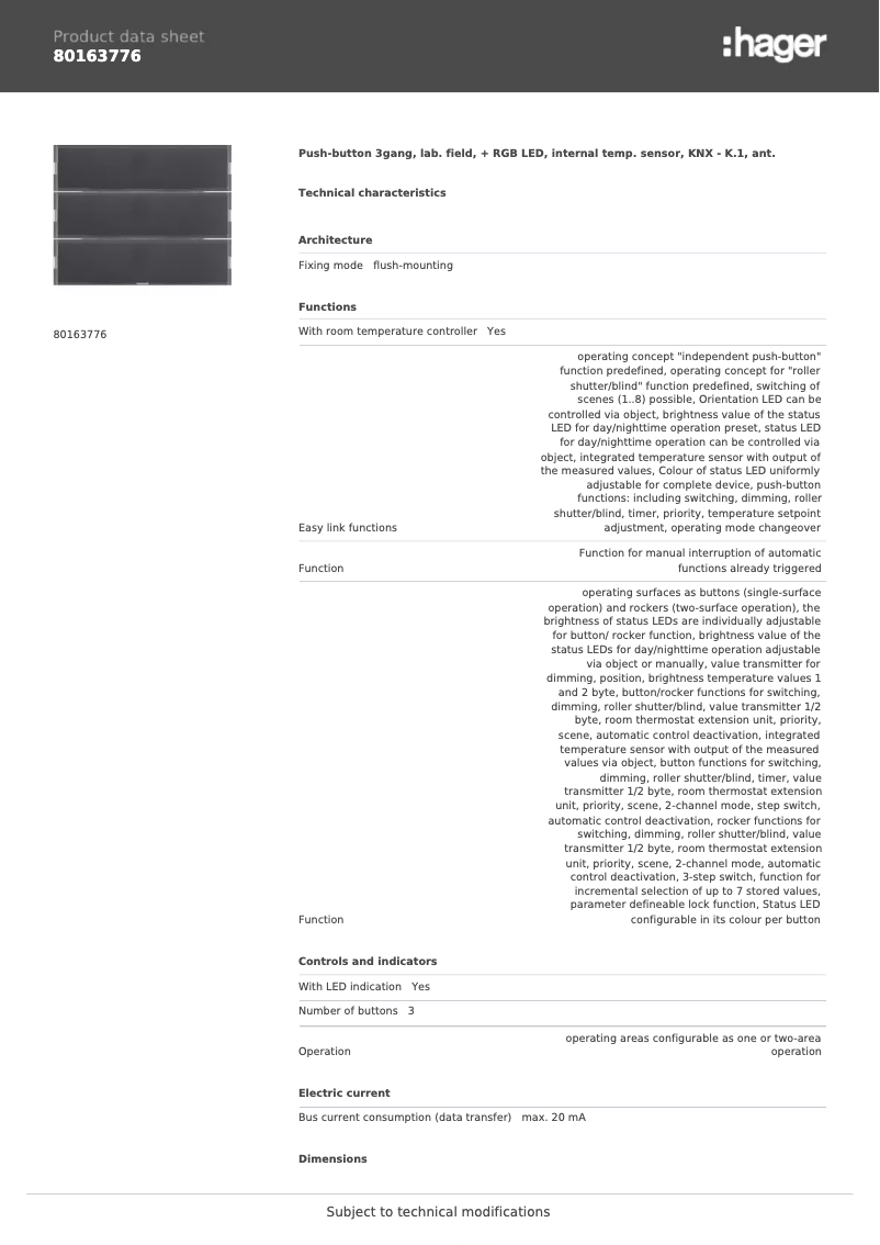 Image de la première page du manuel de l'appareil 80163776