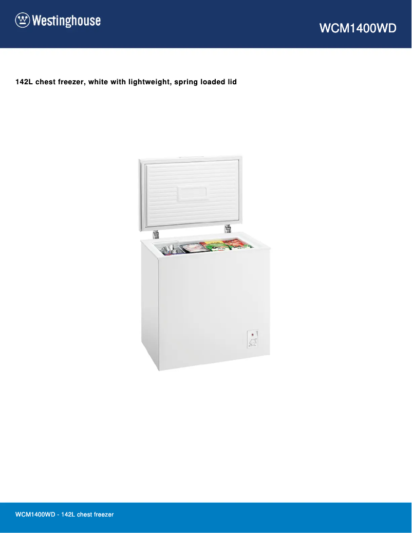 Page n°1 - Fiche technique Westinghouse WCM1400WD