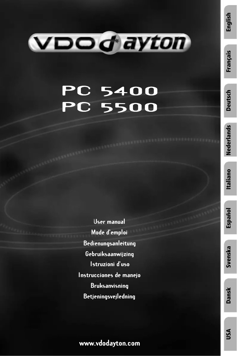 Page n°1 - Manuel utilisateur VDO Dayton PC 5500