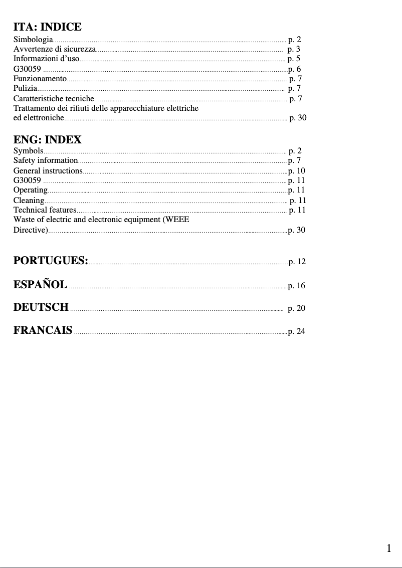 Image de la première page du manuel de l'appareil Texta Gold G30059