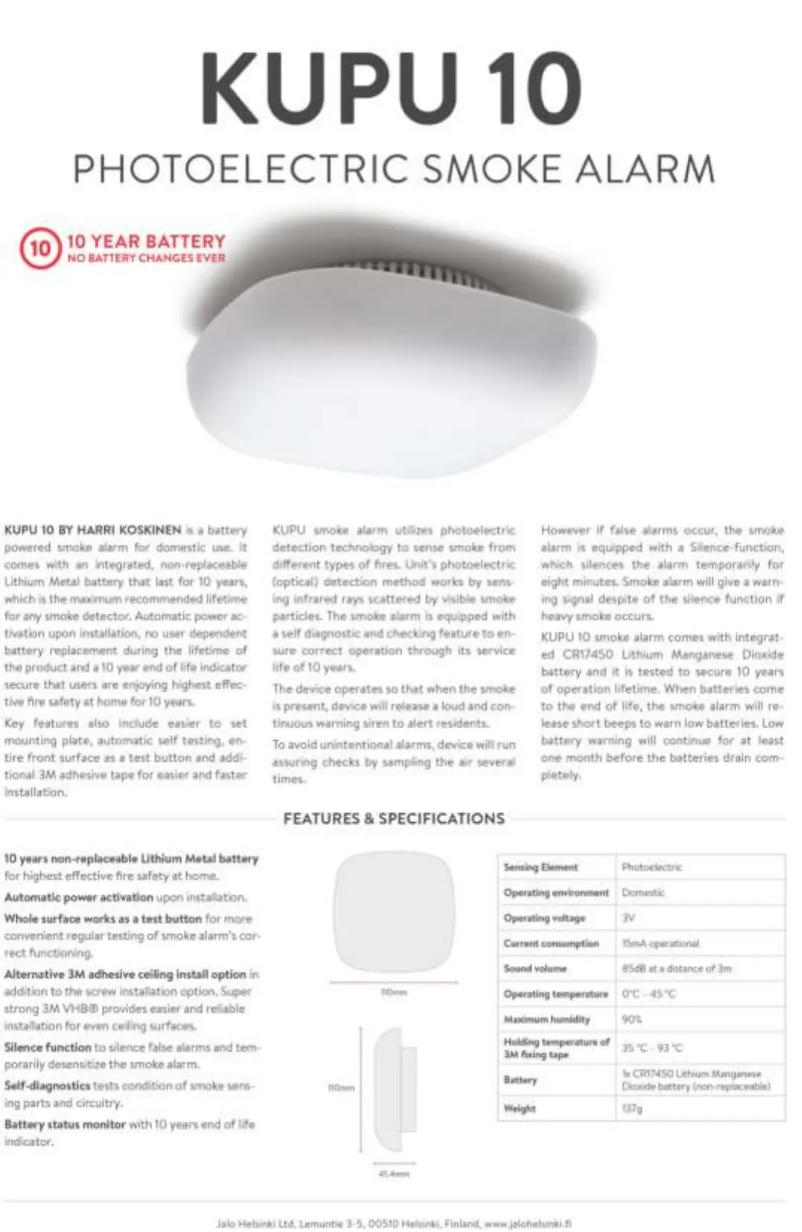 Image de la première page du manuel de l'appareil KUPU 10