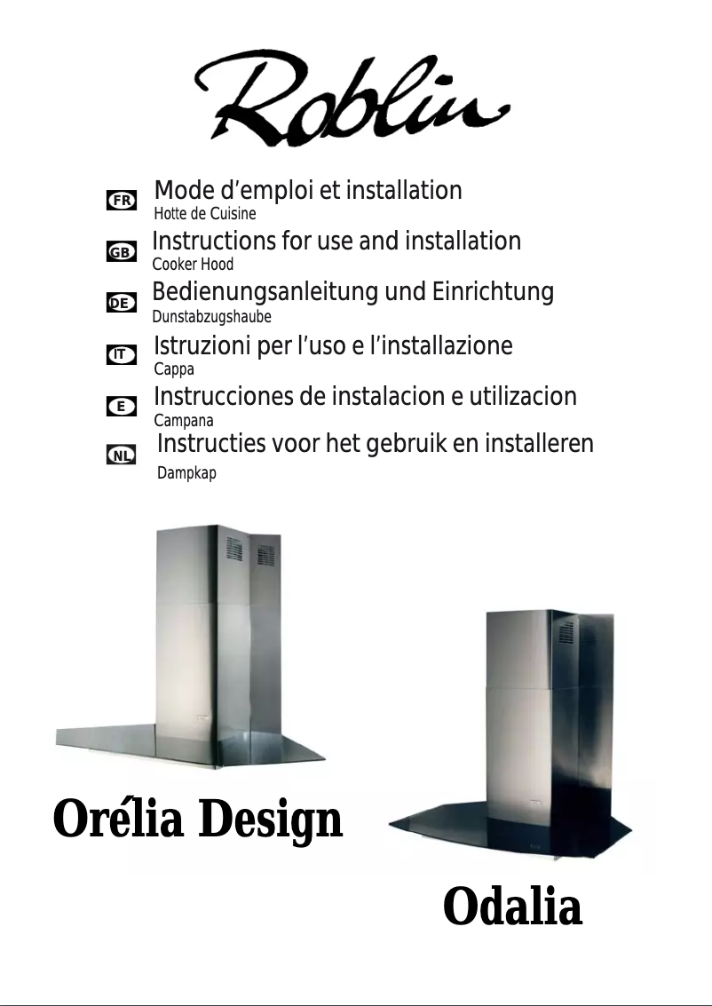 Page n°1 - Manuel utilisateur Roblin Odalia