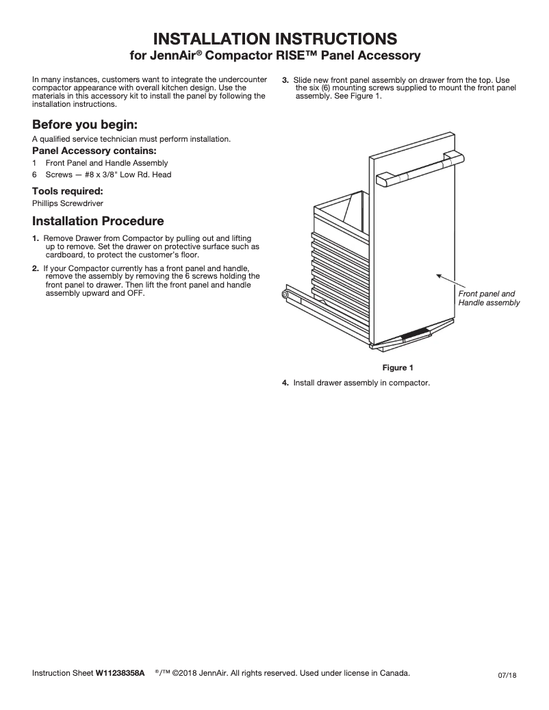 Page n°1 - Guide d'installation JennAir JKTPX151HL