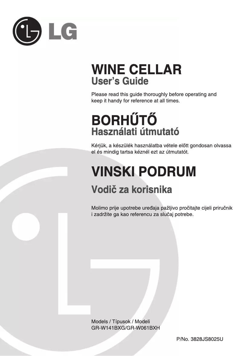 Page 1 de la notice Manuel utilisateur LG GC-W061BXH