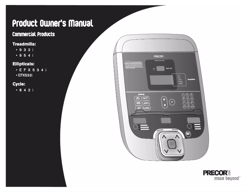 Page 1 de la notice Manuel utilisateur Precor EFX534i